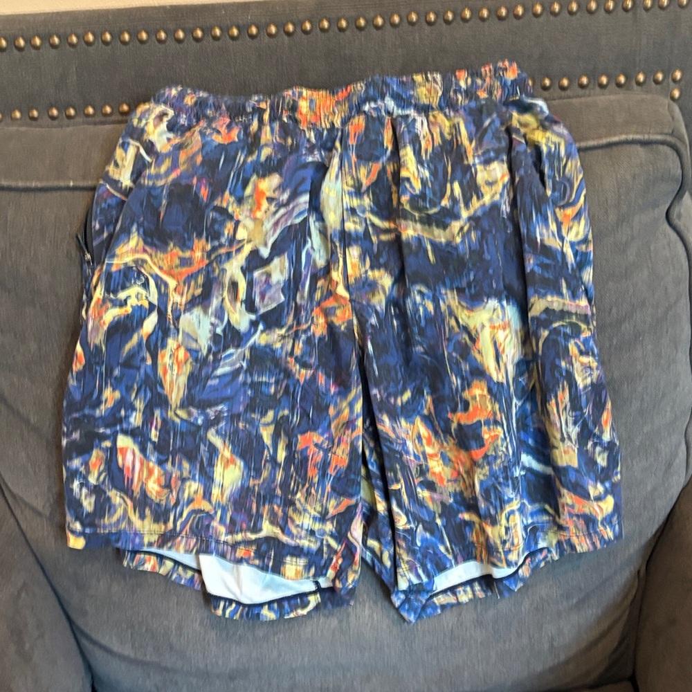 Lululemon Athletica Blue and Orange Athletic Shorts